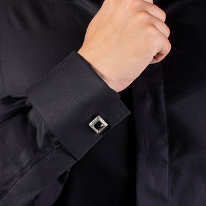 THOMPSON SILVER & BLACK CLASSIC CUFF-LINK | MENS